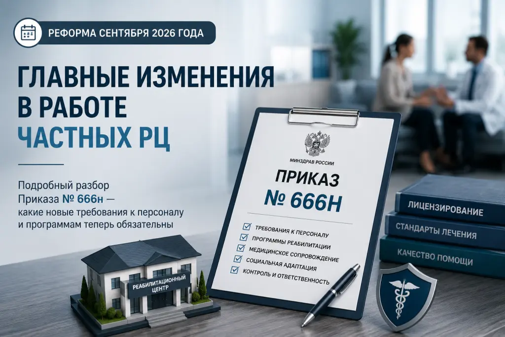 Реформа сентября 2026 года: Что изменит Приказ №666н для частных реабилитационных центров